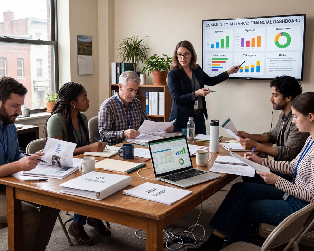 A hand-drawn budget on a whiteboard showing a simple system that has been outgrown.
